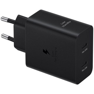 SAMSUNG 50W USB-C Power Adapter Duo Black (1.8m USB-C to USB-C 5A Cable included)