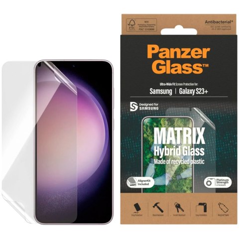 PANZERGLASS Eco MATRIX Screen Protector SAMSUNG Galaxy S23+, Ultra-Wide Fit w. AlignerKit