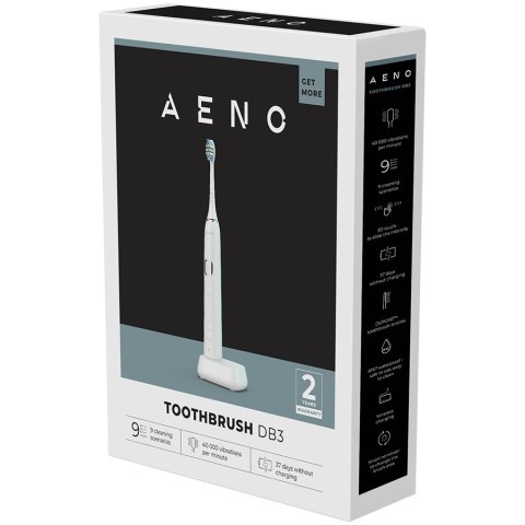 AENO DB3 Szczoteczka soniczna 46000 RPM 9 trybów 40 dni IPX7 biała