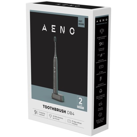 AENO DB4 Szczoteczka soniczna 46000 RPM 9 trybów 40 dni IPX7 czarna