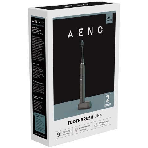 AENO DB4 Szczoteczka soniczna 46000 RPM 9 trybów 40 dni IPX7 czarna