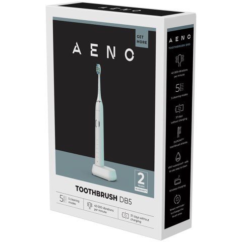 AENO DB5 Szczoteczka soniczna 46000 RPM 5 trybów 40 dni IPX7 biała