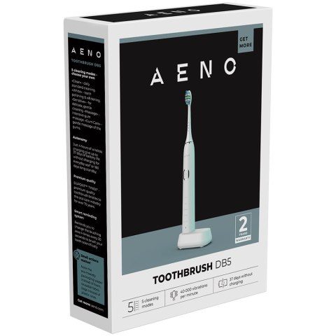 AENO DB5 Szczoteczka soniczna 46000 RPM 5 trybów 40 dni IPX7 biała
