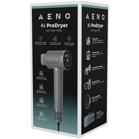 AENO HD5G Suszarka AI ProDryer LCD 5+ trybów 110000 RPM 1500W szara