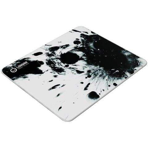 Full print white and black design, Bottom is black rubber with embossed LORGAR logo, with double side edge stitching
