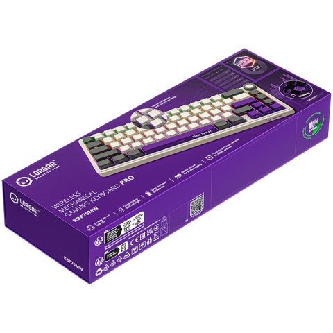 LORGAR Klawiatura Gamingowa Bezprzewodowa Pro 65%, Beżowa, EN