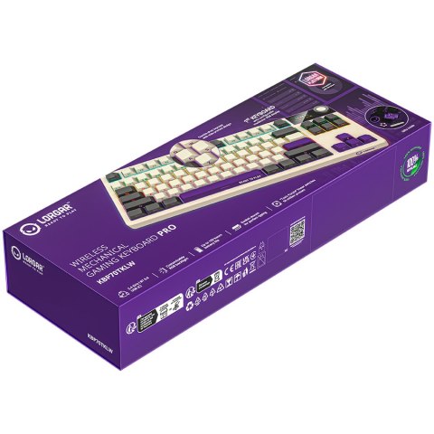LORGAR Klawiatura Gamingowa Bezprzewodowa Pro TKL, Beżowa, EN