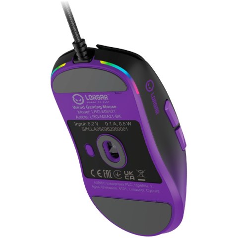 LORGAR Gaming Mouse MSA21 Advanced Wired PixArt 3315 Black