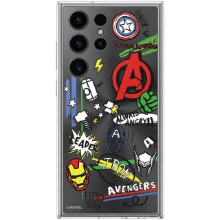 SAMSUNG Avengers Doodle Plate for Galaxy S23 Ultra Frame Cover Black