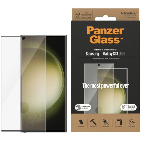 PANZERGLASS Screen Protector SAMSUNG Galaxy S23 Ultra, Ultra-Wide Fit w. EasyAligner