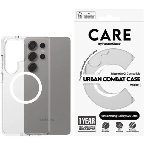PANZERGLASS CarE Flagship Urban Combat QI S25 Ultra Transparent-White