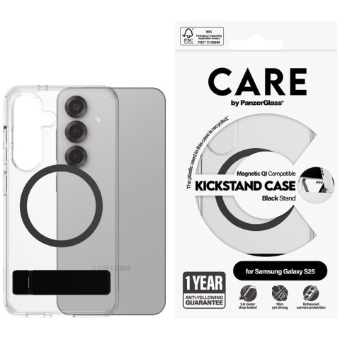 PANZERGLASS CarE Feature Black KickStand QI S25 Transparent
