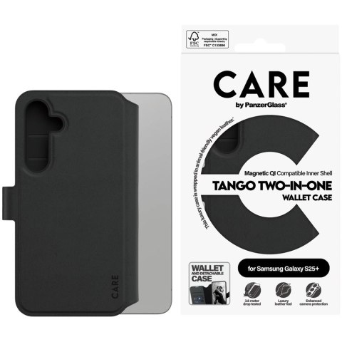 PANZERGLASS Tango 2-in-1 Wallet Case w. Qi Compatible Samsung Galaxy S25+