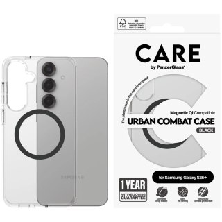 PANZERGLASS Urban Combat Case Transparent w. Black Qi Compatible SAMSUNG Galaxy S25+