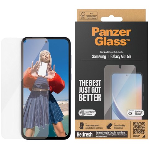 PANZERGLASS Screen Protector Samsung Galaxy A35 5G Ultra-Wide Fit w. EasyAligner