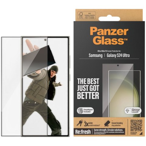 PANZERGLASS Screen Protector Samsung Galaxy S24 Ultra Ultra-Wide Fit w. EasyAligner