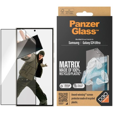 PANZERGLASS Eco MATRIX Screen Protector With D3O SAMSUNG Galaxy S24 Ultra Ultra-Wide Fit w. AlignerKit