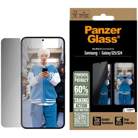 PANZERGLASS Ultra-Wide Fit Sam S25 Privacy TempeRed Glass